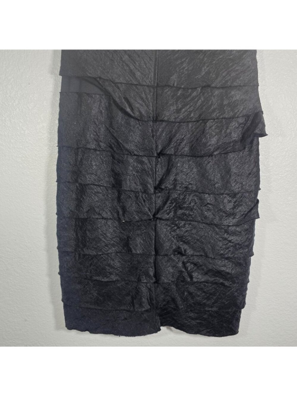 London Times Sheath Dress Women Size 14 Black Tiered Ruffle Cocktail Party - Picture 6 of 8